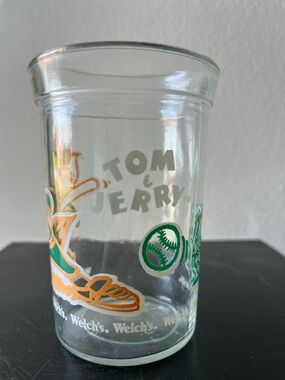 1991 Welch's Tom & Jerry Baseball ⚾️ Jelly Jar Glass Cup Animation Art Character
